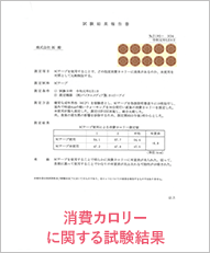消費カロリーに関する試験結果
